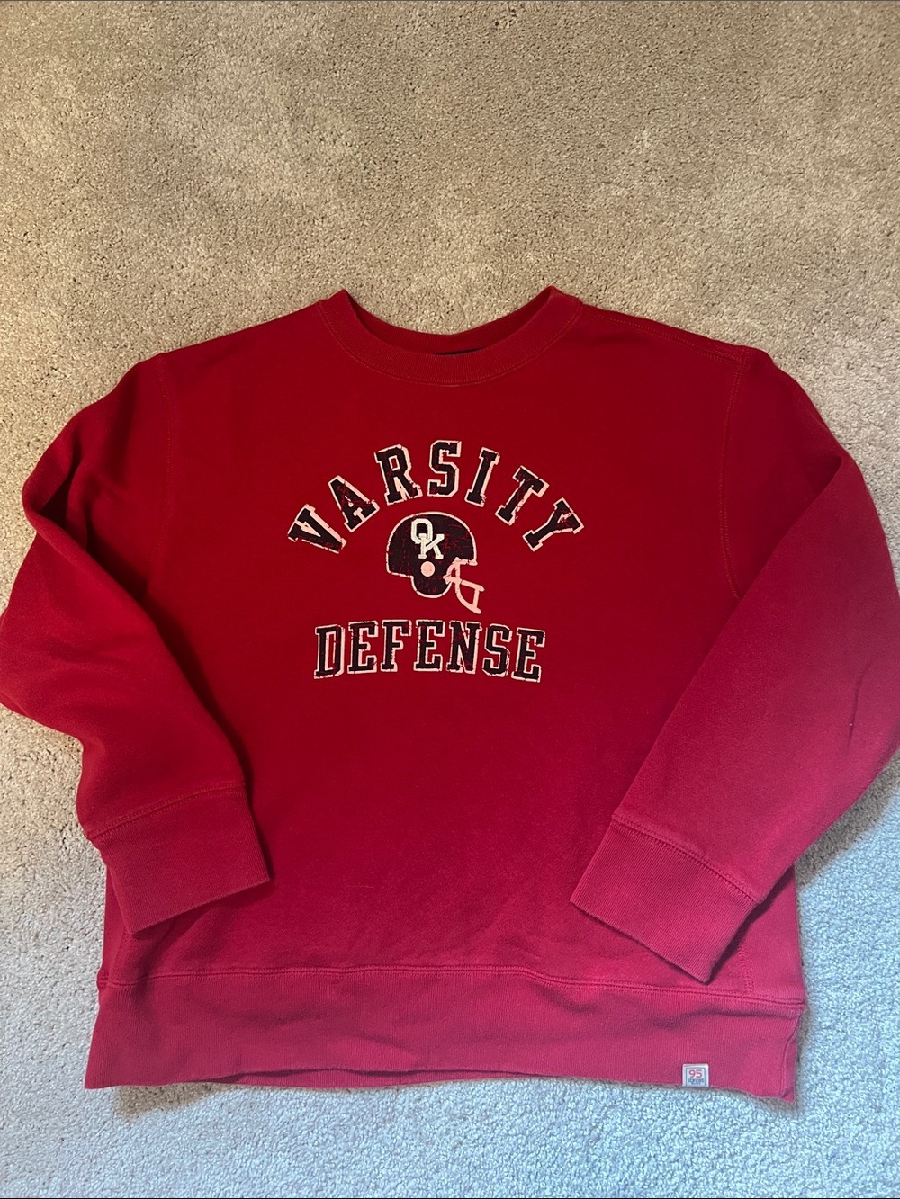 Varsity Defense Red Kids Crewneck Sweatshirt